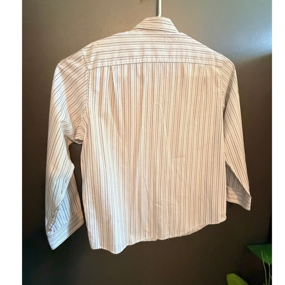 Banana Republic Button Down Mens L White Striped Excellent Long Sleeve Shirt